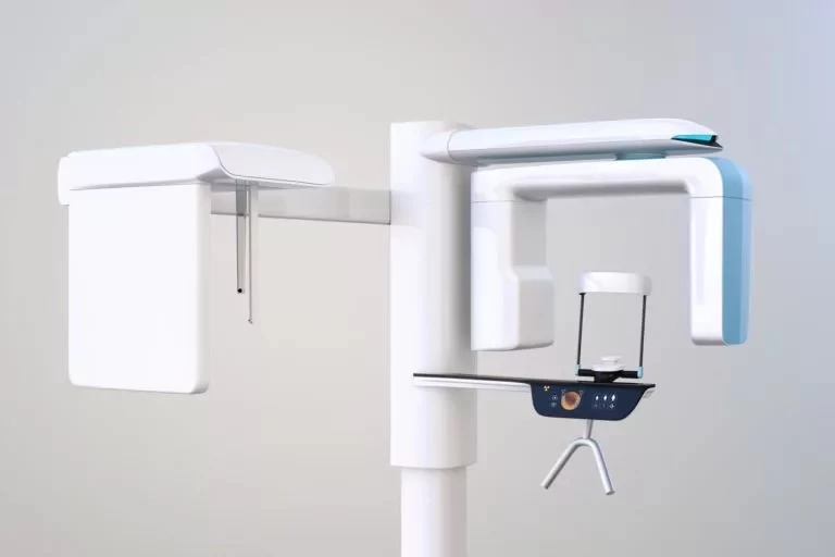 Photo of a Cone Beam Computed Tomography X-ray machine.
